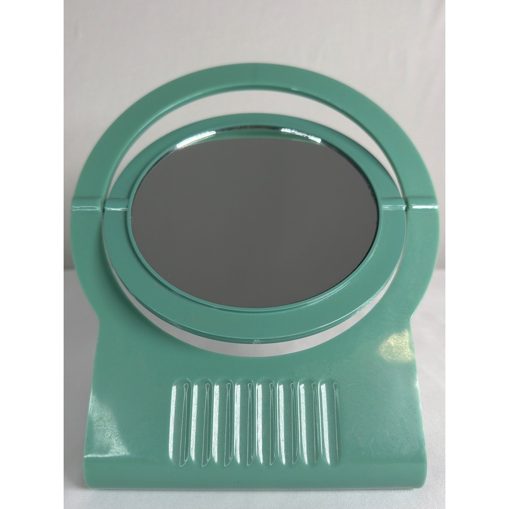 Vintage Makeup Mirror Unisex OS Jade Excellent 7.5x9.5 Swivel Vanity